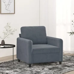 vidaXL Fåtölj mörkgrå 60 cm sammet