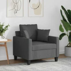 vidaXL Fåtölj mörkgrå 60 cm tyg