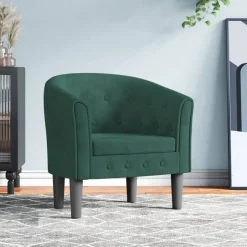New vidaXL Fåtölj sammet Mörkgrön