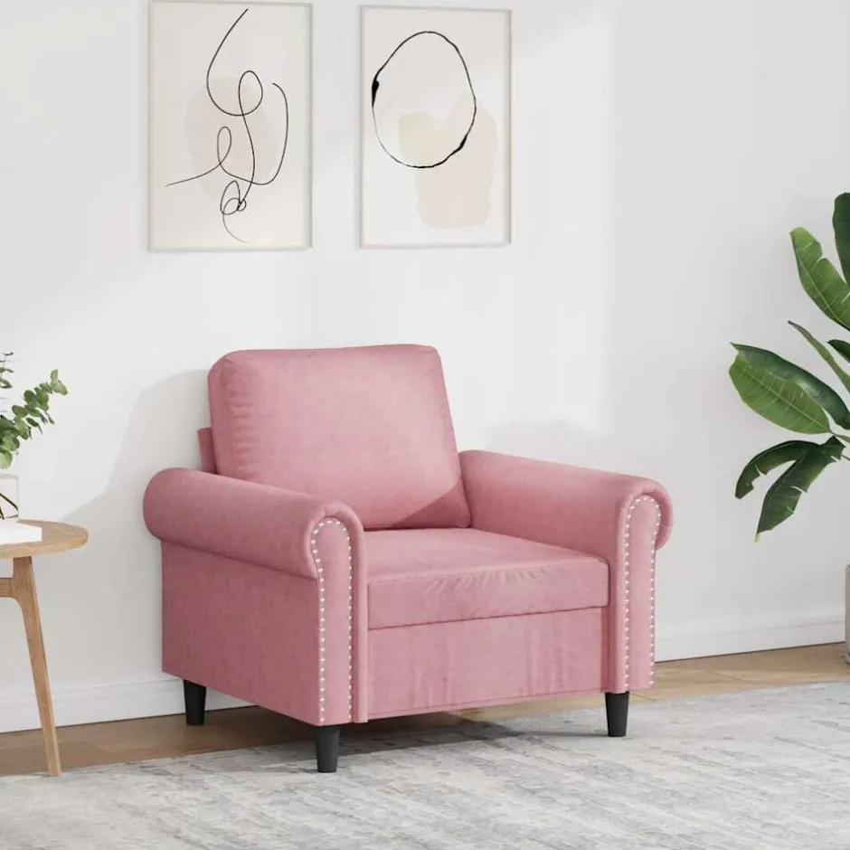 Sale vidaXL Fåtölj 60 cm sammet Rosa