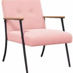 vidaXL fåtölj Rosa Krälsig Ull-liknande Tyg