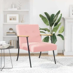 vidaXL fåtölj Rosa Krälsig Ull-liknande Tyg