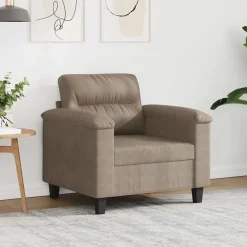 vidaXL Fåtölj taupe 60 cm mikrofibertyg