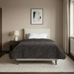 vidaXL Full Års-Duvet Quiltad Antracit 140 x 220 cm