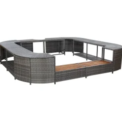 Clearance vidaXL Fyrkantig poolkant 268 x 268 x 55 cm konstrotting Grå