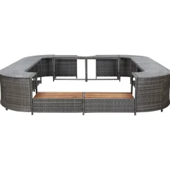 Clearance vidaXL Fyrkantig poolkant 268 x 268 x 55 cm konstrotting Grå