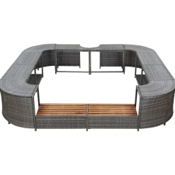 Clearance vidaXL Fyrkantig poolkant 268 x 268 x 55 cm konstrotting Grå