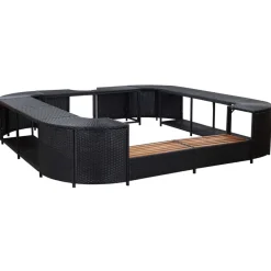 Hot vidaXL Fyrkantig poolkant 268 x 268 x 55 cm konstrotting Svart