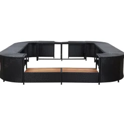 Hot vidaXL Fyrkantig poolkant 268 x 268 x 55 cm konstrotting Svart