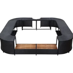 Hot vidaXL Fyrkantig poolkant 268 x 268 x 55 cm konstrotting Svart