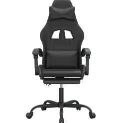 New vidaXL Gamingstol med fotstöd konstläder Svart