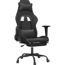 Online vidaXL Gamingstol med massage och fotstöd konstläder Svart
