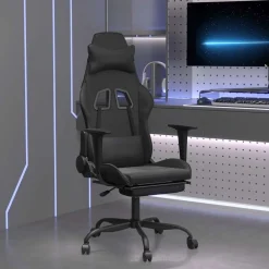 Online vidaXL Gamingstol med massage och fotstöd konstläder Svart