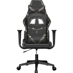 Clearance vidaXL Gamingstol med massage konstläder Svart och kamouflage