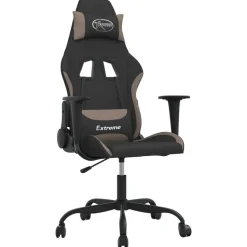 vidaXL Gamingstol med massage svart och taupe tyg