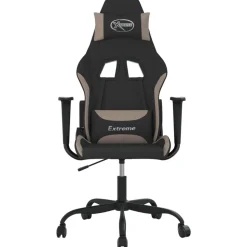 vidaXL Gamingstol med massage svart och taupe tyg