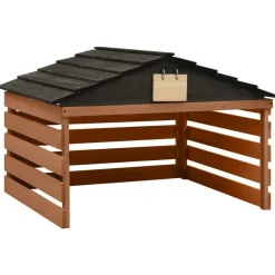 Online vidaXL Garage för robotgräsklippare 78x74x54 cm granträ Svart och brun