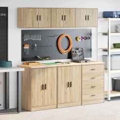 vidaXL Garageskåp 6 delar Sonoma ek konstruerat trä
