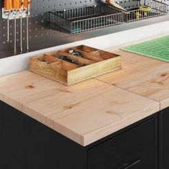 New vidaXL Garageskåp 2 delar konstruerat trä Svart