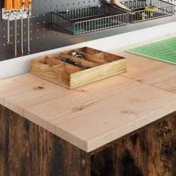 Sale vidaXL Garageskåp 2 st rökt ek konstruerat trä Rökfärgad ek