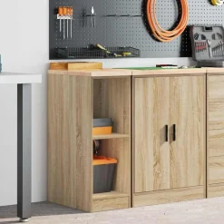 vidaXL Garageskåp Sonoma ek 30x51x85 cm massiv trä furu