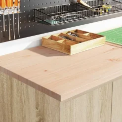 vidaXL Garageskåp Sonoma ek 60x51x85 cm massiv trä furu