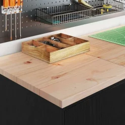 Hot vidaXL Garageskåp 40x51x85 cm massiv trä furu Svart