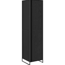 vidaXL Garderob 2 pcs Svart Ek 50 x 50 x 200 cm Konstruerat trä