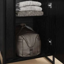 vidaXL Garderob 2 pcs Svart Ek 50 x 50 x 200 cm Konstruerat trä