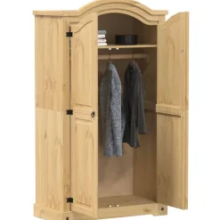 vidaXL Garderob Corona 102x52x186 cm massiv furu