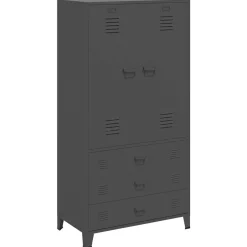 Outlet vidaXL Garderob industriell 90x50x180 cm metall Antracit