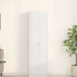 vidaXL Garderob med hylla Vit 55 x 25 x 189 cm Konstruerat trä
