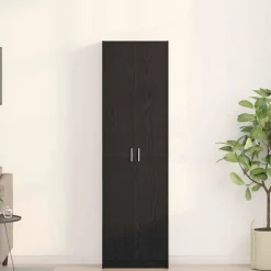 vidaXL Garderob med hylla Svart Ek 55 x 25 x 189 cm Konstruerat trä