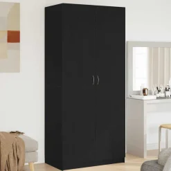 vidaXL Garderob med lagring Svart Ek 90 x 52 x 200 cm Konstruerat trä