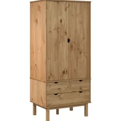 Hot vidaXL Garderob OTTA 76,5x53x172 cm massiv furu Brun