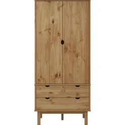 Hot vidaXL Garderob OTTA 76,5x53x172 cm massiv furu Brun