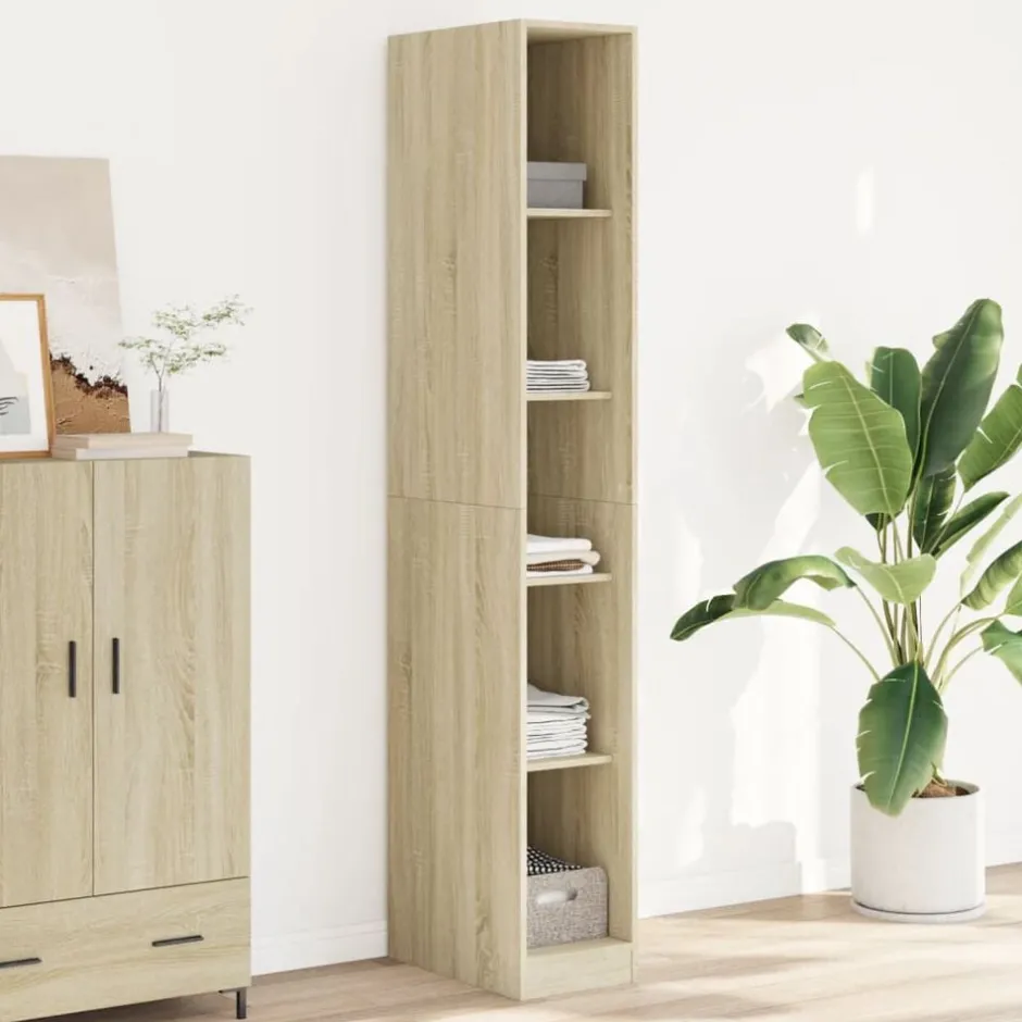 vidaXL Garderob sonoma-ek 30x50x200 cm konstruerat trä Sonoma ek