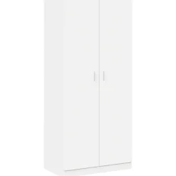 Clearance vidaXL Garderob 90x52x200 cm konstruerat trä Vit