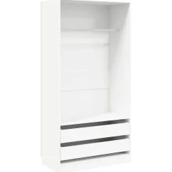 Best vidaXL Garderob 100x50x200 cm konstruerat trä Vit