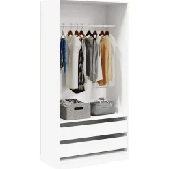 Best vidaXL Garderob 100x50x200 cm konstruerat trä Vit