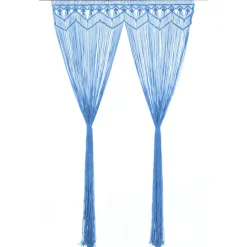 Hot vidaXL Gardin makramé 140x240 cm bomull Blå