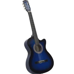 vidaXL Gitarr 12 delar med 6 strängar western blå 38