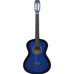 vidaXL Gitarr för nybörjare med fodral klassisk blå 4/4 39