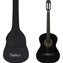 Discount vidaXL Gitarr för nybörjare med fodral klassisk 4/4 39" Svart