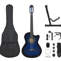 Online vidaXL Gitarr western 12 delar med EQ-pedal och 6 strängar Blå