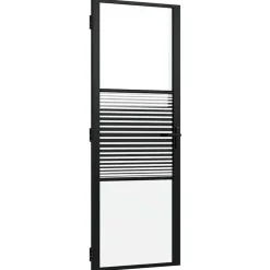 New vidaXL Glasdörr Randig 76 x 3.5 x 201.5 cm Aluminium Svart
