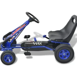 vidaXL Gokart med pedal och justerbart säte blå