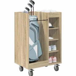 Online vidaXL Golf Skåp med hjul Enfärgad Sonoma-ek 65 x 45 x 98 cm Sonoma ek