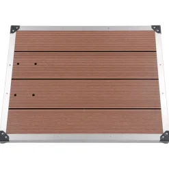 Best vidaXL Golv till utedusch WPC rostfritt stål 80x62 cm Brun