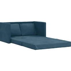 vidaXL Golvbäddsoffa 2-i-1 122x204x55 cm sammet Blå